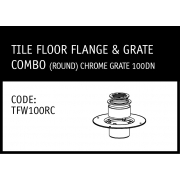 Marley Solvent Joint Tile Floor Flanged & Chrome Grate Combo (Round) 100DN - TFW100RC